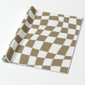 Papier Cadeau Or psychédélique rétro ondulé à damiers Motif (Déroulé)