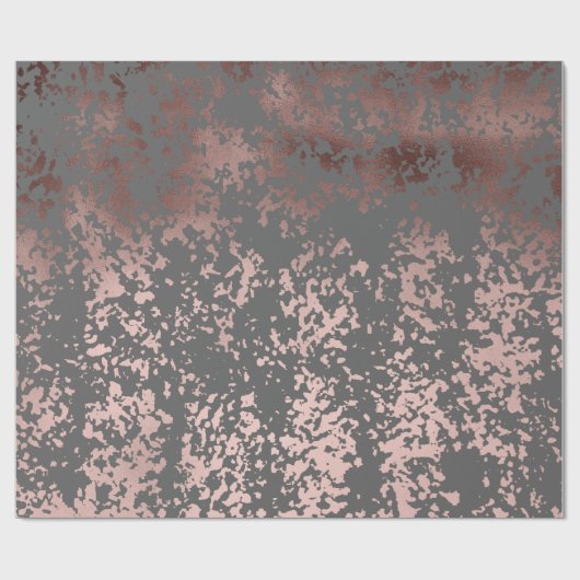 Papier Cadeau or rose de faux élégant et traçages gris (Plat)