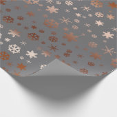 Papier Cadeau Or rose de Noël de motif élégant de flocon de (Coin)