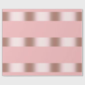 Papier Cadeau Or rose de poussin moderne élégant et bande rose (Plat)