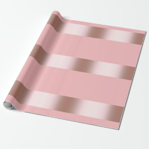 Papier Cadeau Or rose de poussin moderne élégant et bande rose