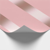 Papier Cadeau Or rose de poussin moderne élégant et bande rose (Coin)