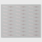 Papier Cadeau Or rose élégant et motif gris de Joyeux Noël (Plat)