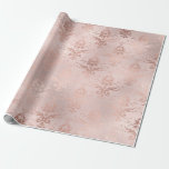 Papier Cadeau Or rose et damas rose<br><div class="desc">Papier de soie vintage or rose et rose damas</div>