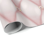 Papier Cadeau Or rose et sequin de diamant rose (Coin rond)