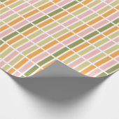 Papier Cadeau Or rose orange et rayures vertes (Coin)