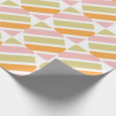 Papier Cadeau Or rose orange et rayures vertes (Coin)