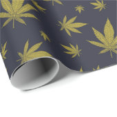 Papier Cadeau Or sur mauvaise herbe juridique noire (Coin rond)