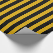 Papier Cadeau Or vertical et rayures noires (Coin)