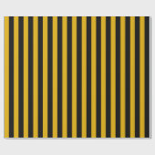 Papier Cadeau Or vertical et rayures noires (Plat)