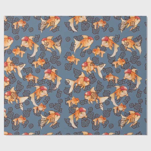 Papier Cadeau Oranda Goldfish (Plat)
