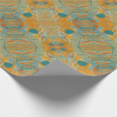 Papier Cadeau orange abstrait et turquoise (Coin)