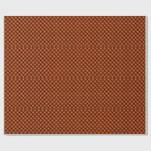 Papier Cadeau Orange and Black Argyle Pattern (Plat)