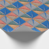 Papier Cadeau orange and blue quilt (Coin)