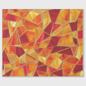 Papier Cadeau Orange and gold Stained Glass Mosaic Pattern (Plat)
