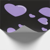Papier Cadeau orange and purple heart pattern (Coin)