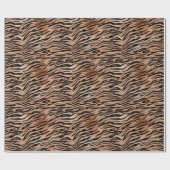 Papier Cadeau Orange Black Tiger (Plat)