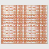 Papier Cadeau Orange Blanc Géométrique Moderne (Plat)