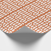 Papier Cadeau Orange Blanc Géométrique Moderne (Coin)