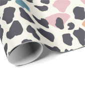 Papier Cadeau Orange Blush Pink Leopard Spots (Coin rond)