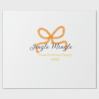 Papier Cadeau Orange bow jingle Mingle retro boho family namdate