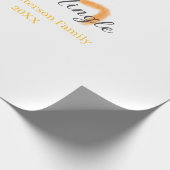 Papier Cadeau Orange bow jingle Mingle retro boho family namdate (Coin)