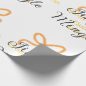 Papier Cadeau Orange bow jingle Mingle retro boho family namdate (Coin)