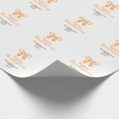 Papier Cadeau Orange bow retro bon thanksgiving ajouter famille (Coin)