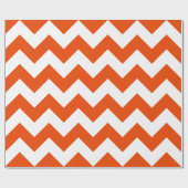 Papier Cadeau Orange brillant et blanc Extra Grand Chevron (Plat)