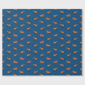 Papier Cadeau Orange Brown Cartoon Cheval Motif Enfant B'day Cad (Plat)