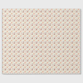 Papier Cadeau Orange Brown Floral Botanique Moderne Noël (Plat)