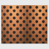 Papier Cadeau Orange Brûlé & Points Noirs (Plat)
