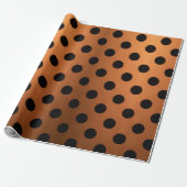 Papier Cadeau Orange Brûlé & Points Noirs (Déroulé)