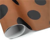 Papier Cadeau Orange Brûlé & Points Noirs (Coin rond)