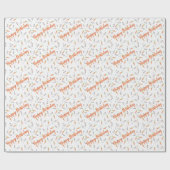 Papier Cadeau Orange Bunny Joyeux papier d'enveloppement d'anniv (Plat)