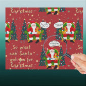 Papier Cadeau Orange Cat Tells Père Noël Hilariary Wings Noël