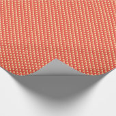 Papier Cadeau Orange corail, aspect émail, grille cloutée (Coin)