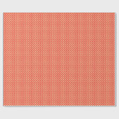 Papier Cadeau Orange corail, aspect émail, grille cloutée (Plat)