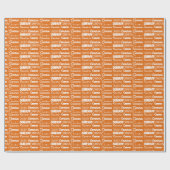 Papier Cadeau Orange Custom Typography Collage Anniversaire (Plat)