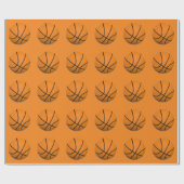 Papier Cadeau Orange de basket-ball (Plat)