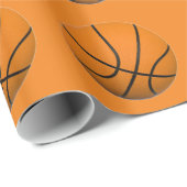 Papier Cadeau Orange de basket-ball (Coin rond)