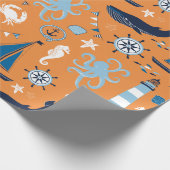 Papier Cadeau Orange de Nautical (Coin)