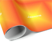 Papier Cadeau Orange décorée d'un monogramme (Coin rond)