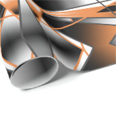 Papier Cadeau Orange dégradé couleur remplissage conception méca (Coin rond)