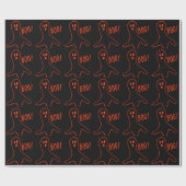 Papier Cadeau Orange effrayante drôle de noir de vacances de (Plat)