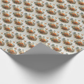 Papier Cadeau Orange Elégance : Orange & Or (Coin)