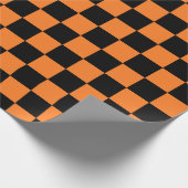Papier Cadeau Orange et noir Checkered (Coin)