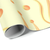 Papier Cadeau orange et or (Coin rond)