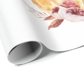 Papier Cadeau Orange et Rouge à la mode Merci et Citrouille (Coin rond)