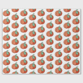 Papier Cadeau Orange Fall Citrouille Patch Cadeau (Plat)